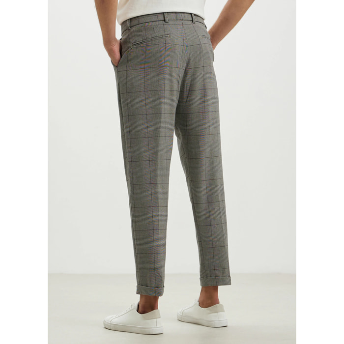 Pantalone chino in pied de poule