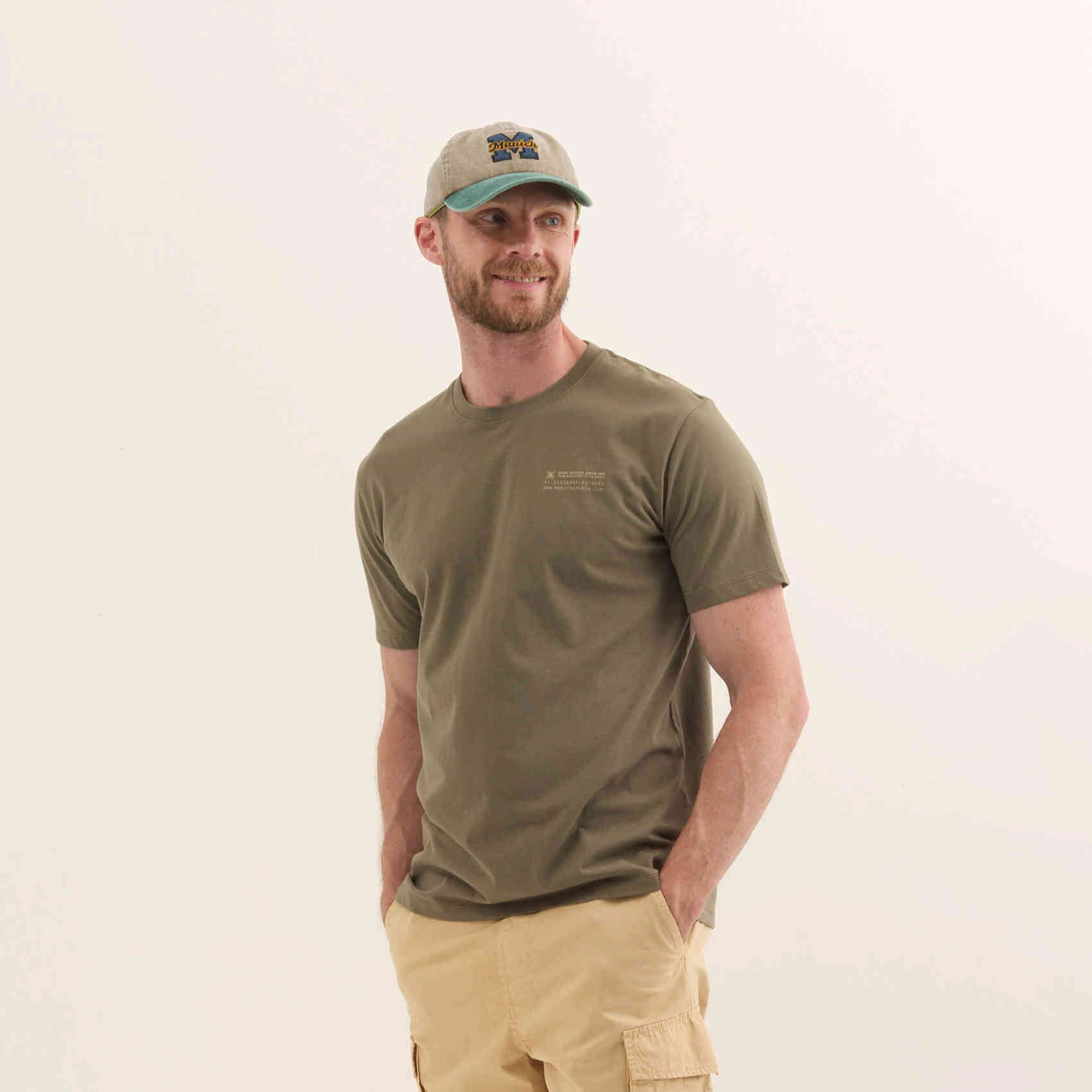 Camiseta de Algodón Orgánico con Gráfico Continental Khaki LIFESTYLE T-SHIRT JACK KHAKI