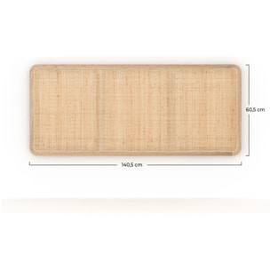 Tête de lit à suspendre en bois et cannage 140 cm - Khao