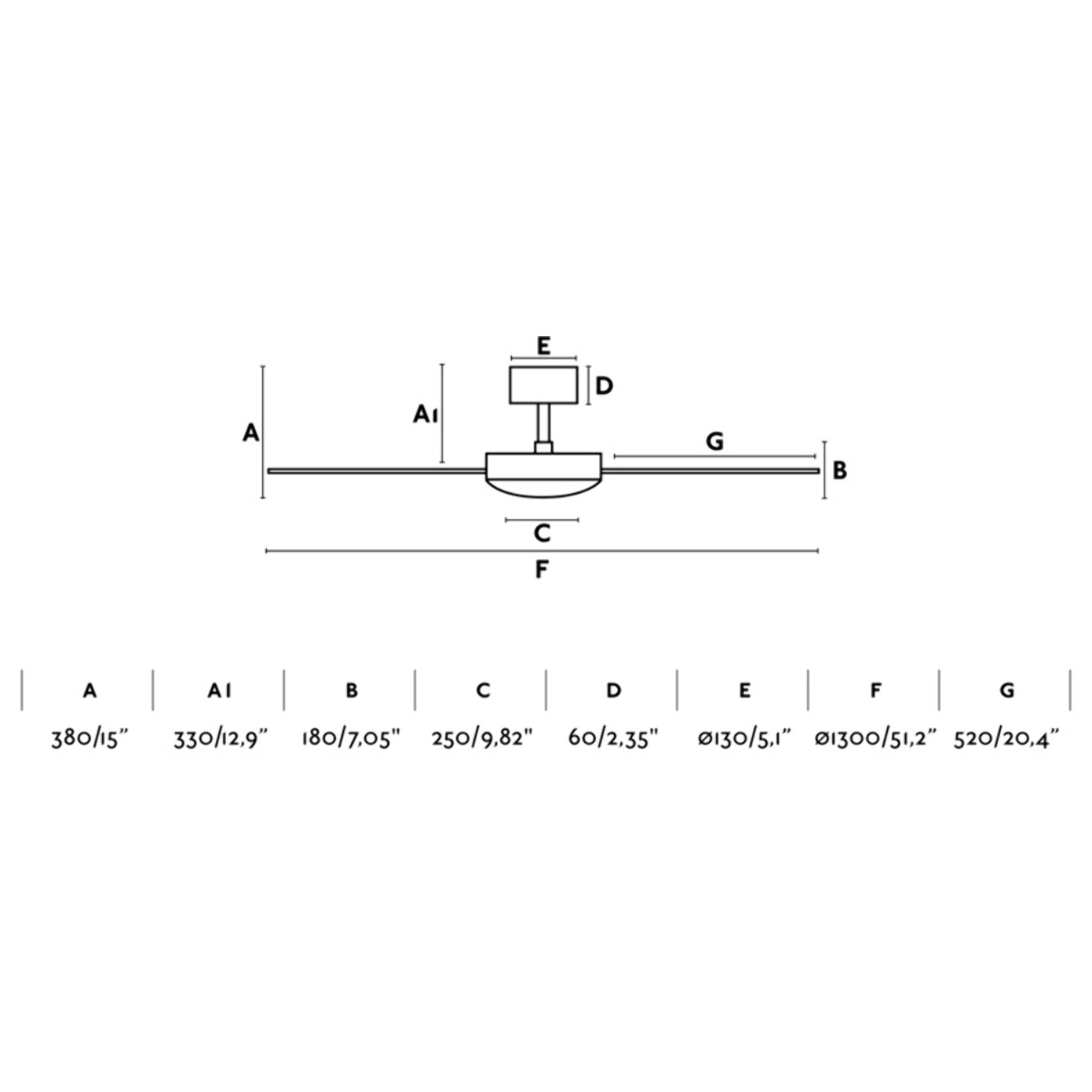 MALLORCA L Ventilateur blanc/érable