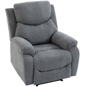 Sillón Relax Reclinable Manual, Sillón Relax Moderno, Tapizado en Tela Aspecto Lino, Reposapiés, Reposabrazos, Acolchado Grueso, Butaca Reclinable hasta 150°, Carga 120 kg, para Salón, Girs