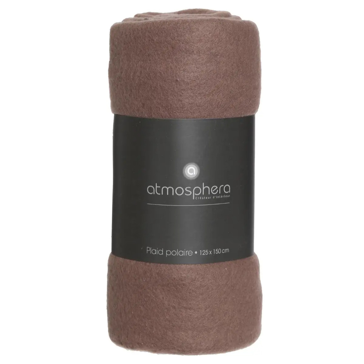 Plaid polaire gris taupe 125x150cm