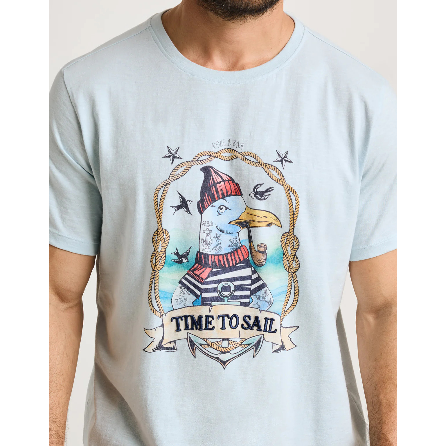 Camiseta Manga Corta Azul Celeste - Gaviote