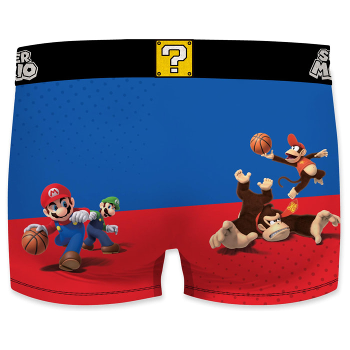 calzoncillo bóxer mario bros-basket para hombre microfibra.