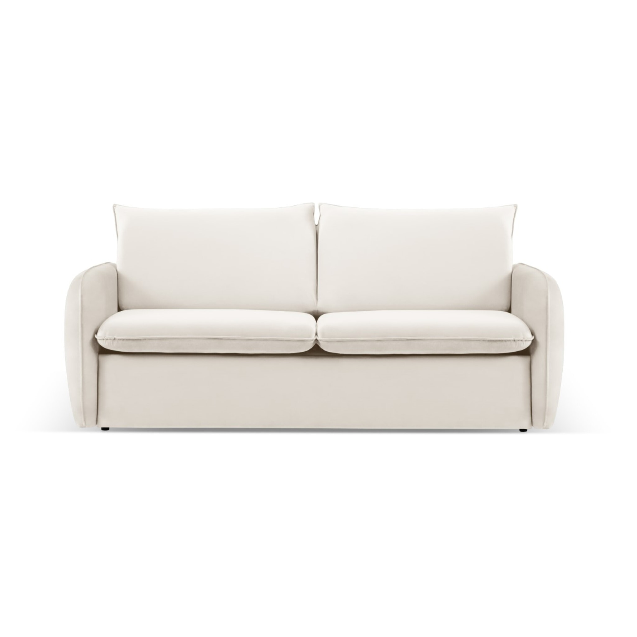 Canapé convertible "Vienna" 2 places en velours beige clair