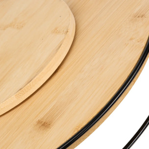 Plateau tournant Black bamboo D35cm beige
