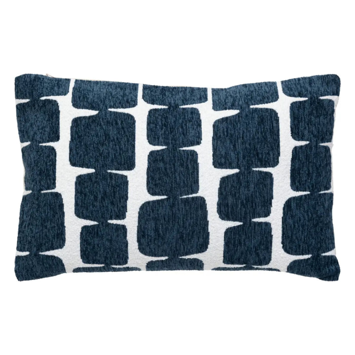 Housse de coussin Jeni chenille bleu égéen 50x30cm