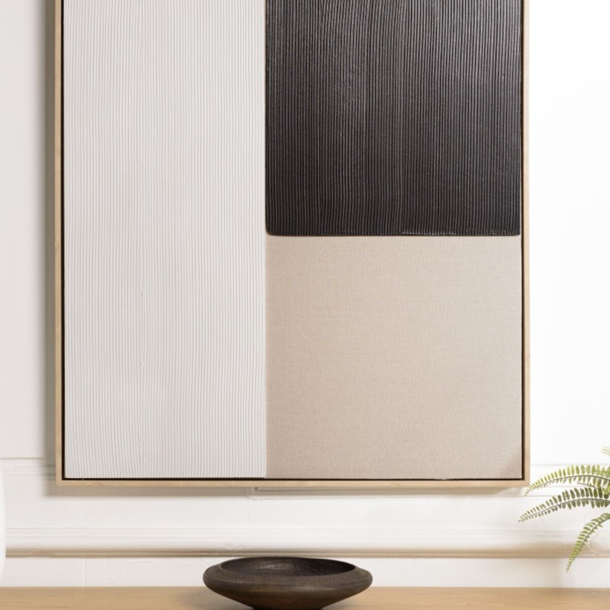 HOMER - Décoration murale 83x123cm mix matières, cadre bicolore