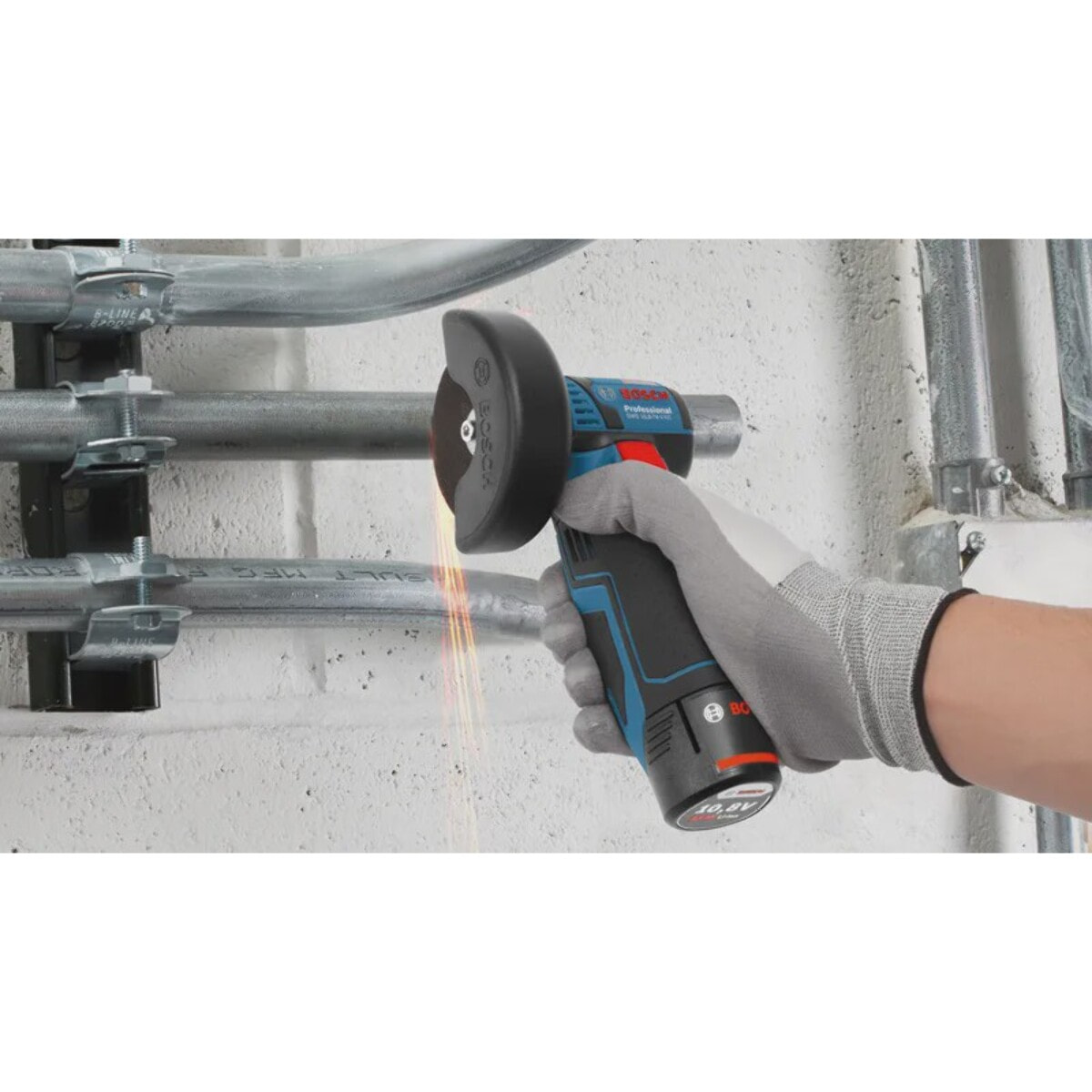 Meuleuse GWS 12V -76V-EC Ø76 mm - BOSCH - Sans batterie, ni chargeur - 3 Disques - L-Boxx - 06019F2003