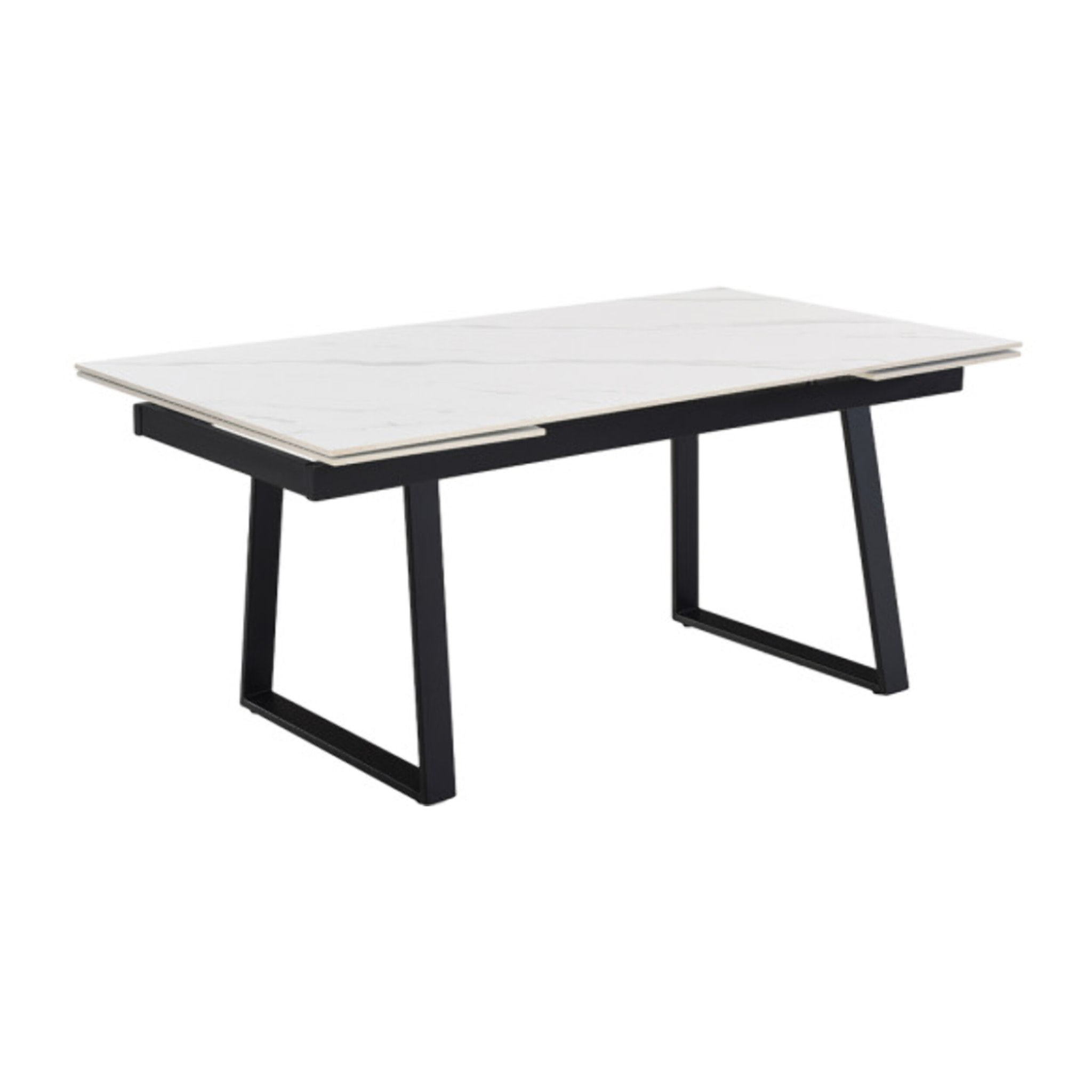 Table extensible céramique blanc marbré 180/260cm pieds métal - UNIK
