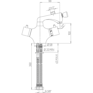 Mitigeur douche thermostatique PAINI Tiffany Chromé