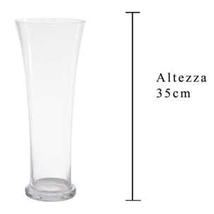 Vaso Forma Aperta. Altezza 35 Cm - Pezzi 3 - 13,8X35X13,8cm - Colore: Incolore - Bianchi Dino - Vasi E Cont. Vetro, Alzate