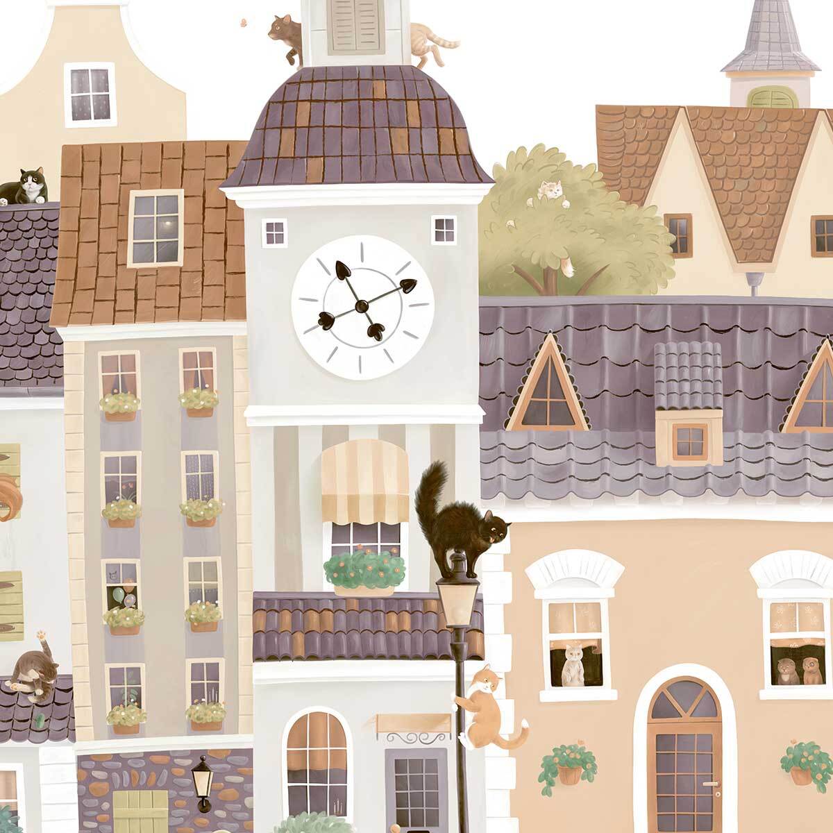 Papier enfant Village Cats Intissé