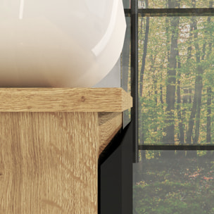 Ensemble de Salle de Bain Nia | Meuble Suspendu | 70 cm Noir | Deux Tiroirs |Lavabo sur Plan | Miroir non inclus | Meuble Monté | Alday