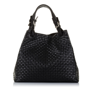 Emanuela Bolso tote Mujer.Piel auténtica Gamuza Grabado Geométrico