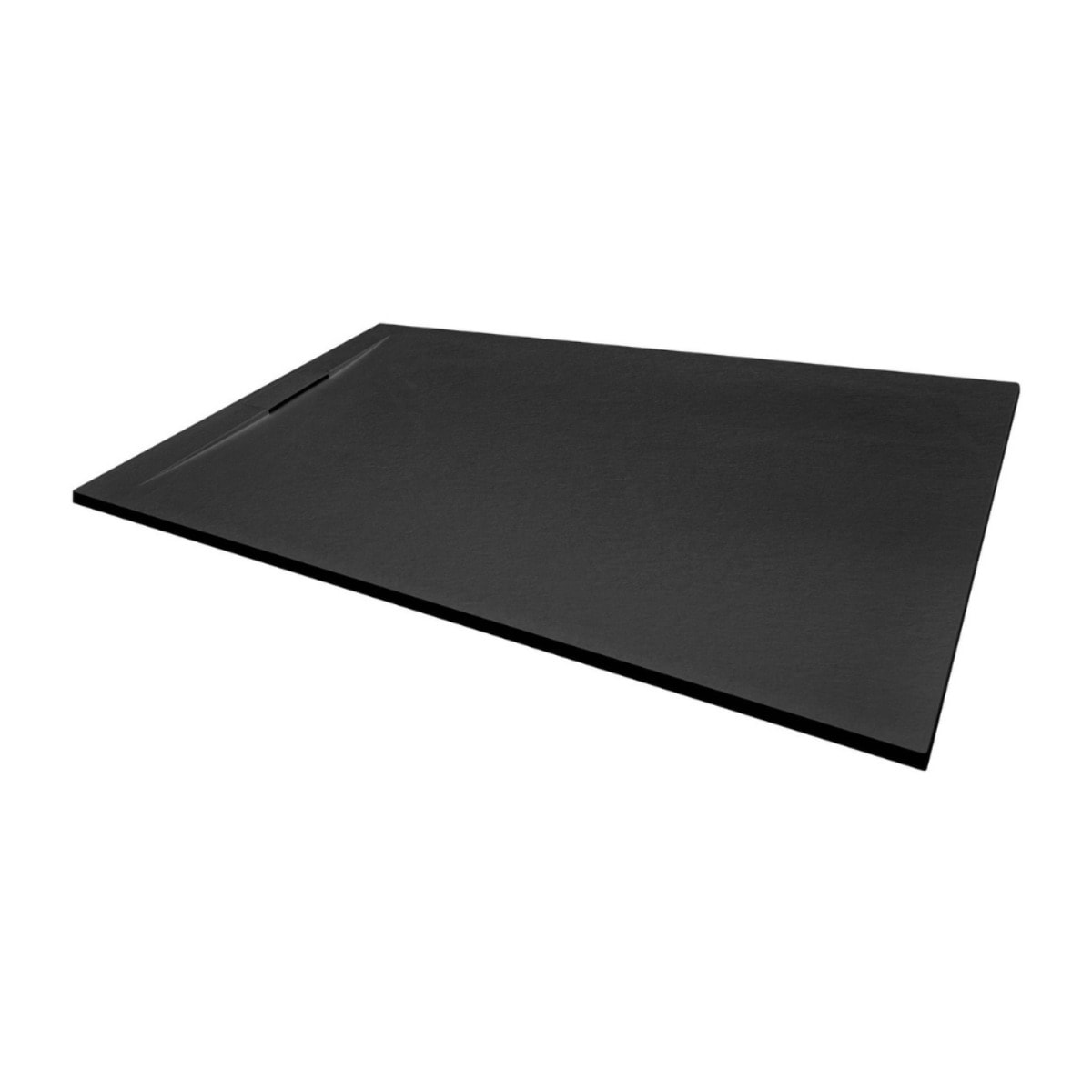 Fusion Receveur de douche 140x90cm en marbre coulé avec siphon, Graphite (SATFU14090G-S)