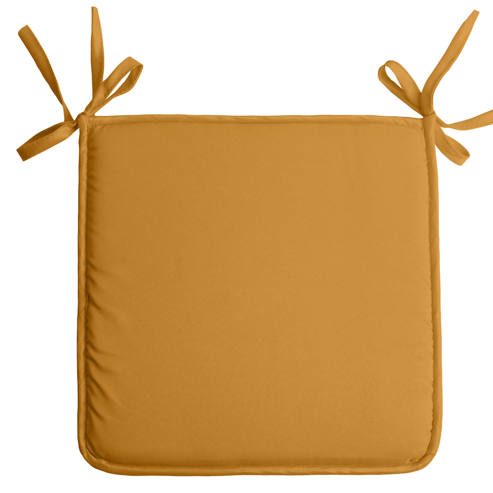 Galette de chaise unie aux multiples couleurs - Jaune Curry