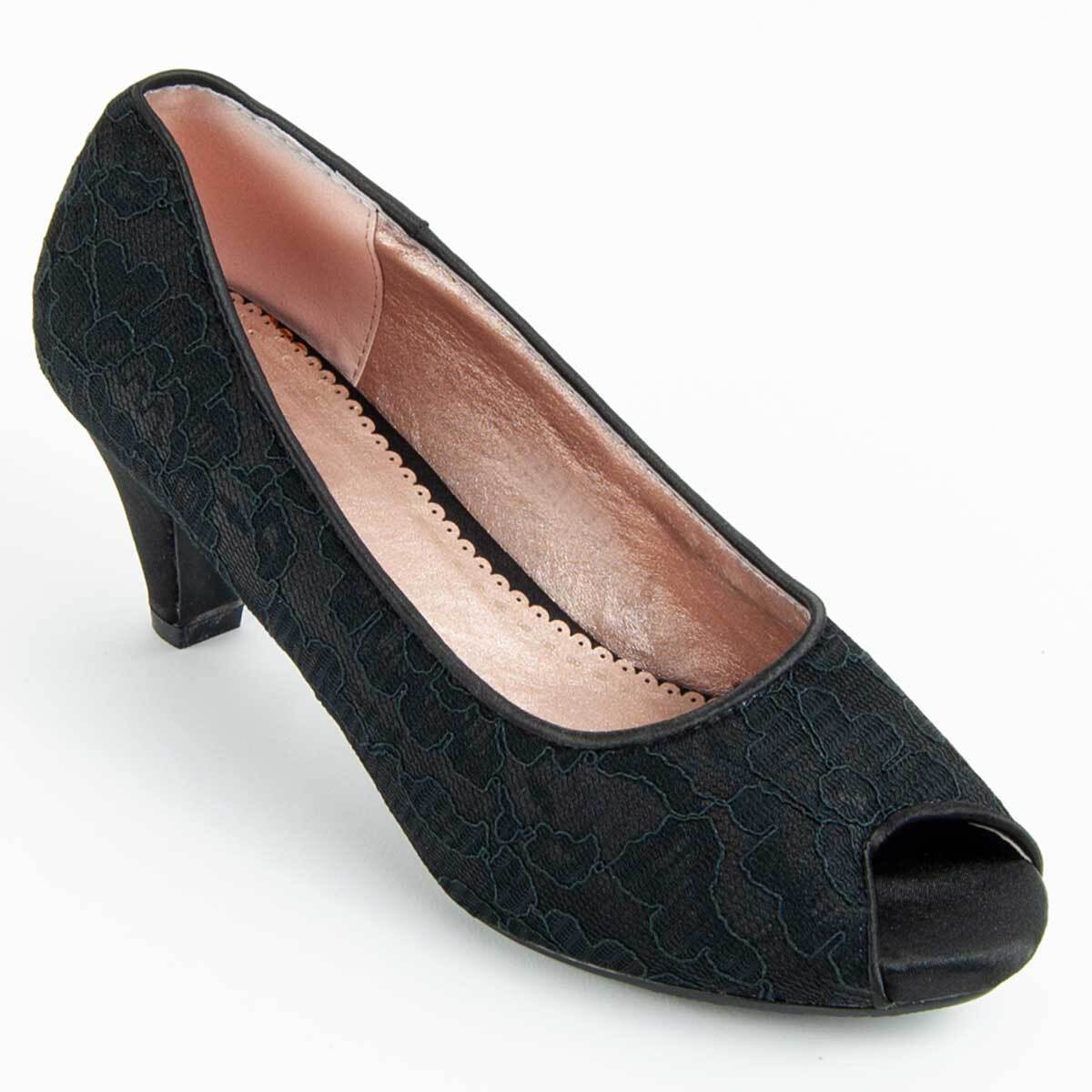 Zapato De Tacón - Negro - Altura: 6 Cm