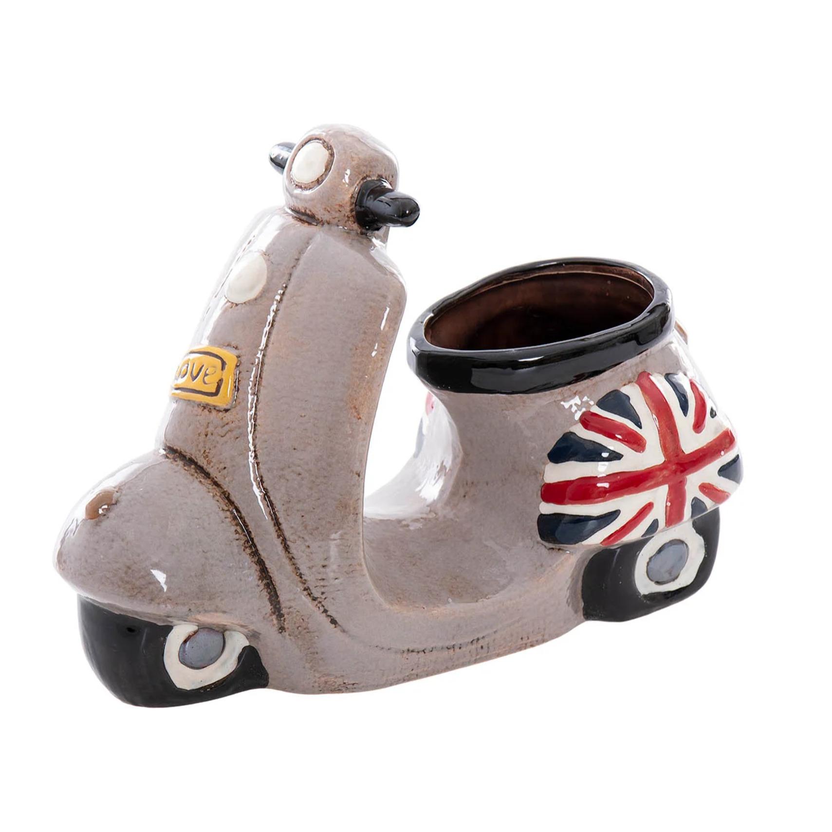 Vespa Ceramica Con Macetero 26x11x19 Cm