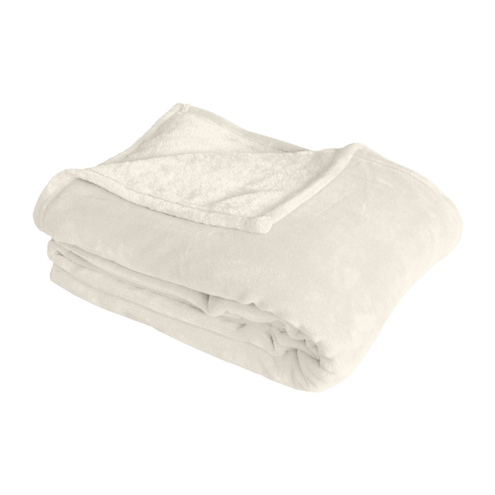 Couverture unie en molleton - Ecru