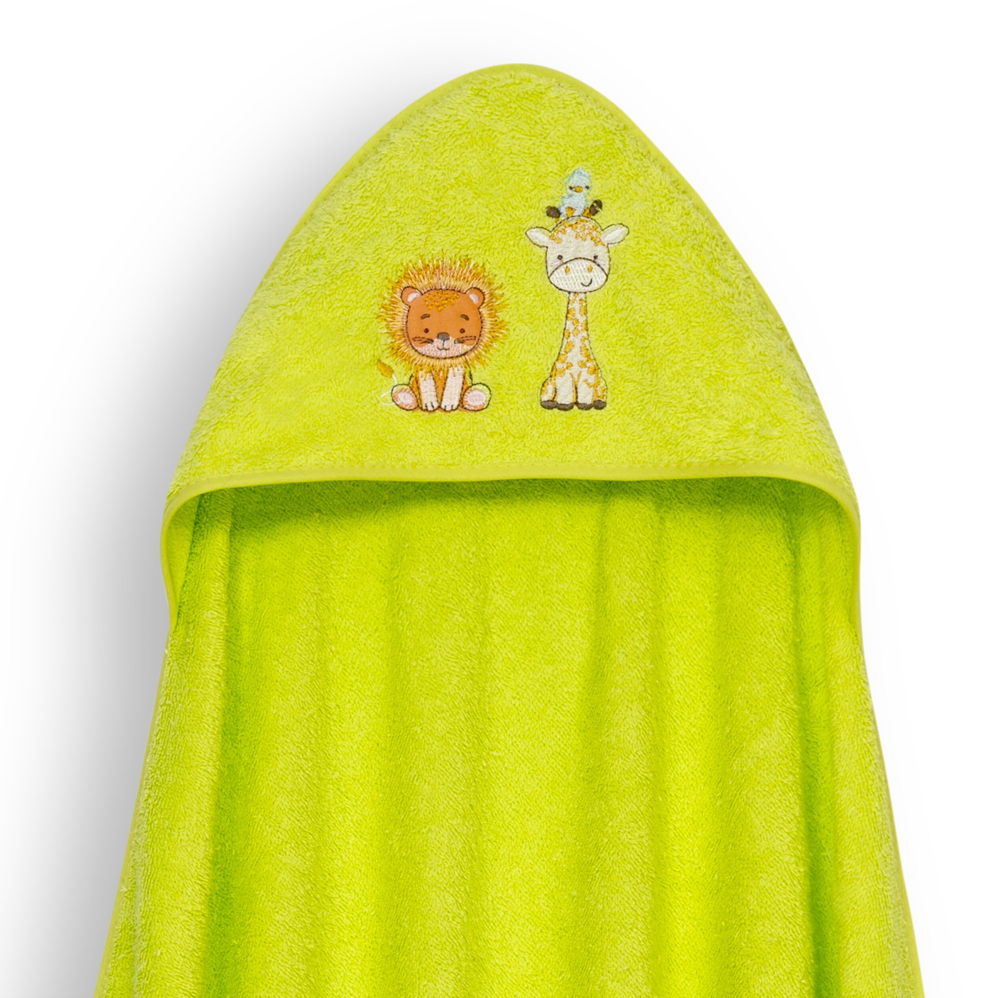 Capa Baño 1X1 Mod Leon Jirafa Pajarito+Gorro Pistacho