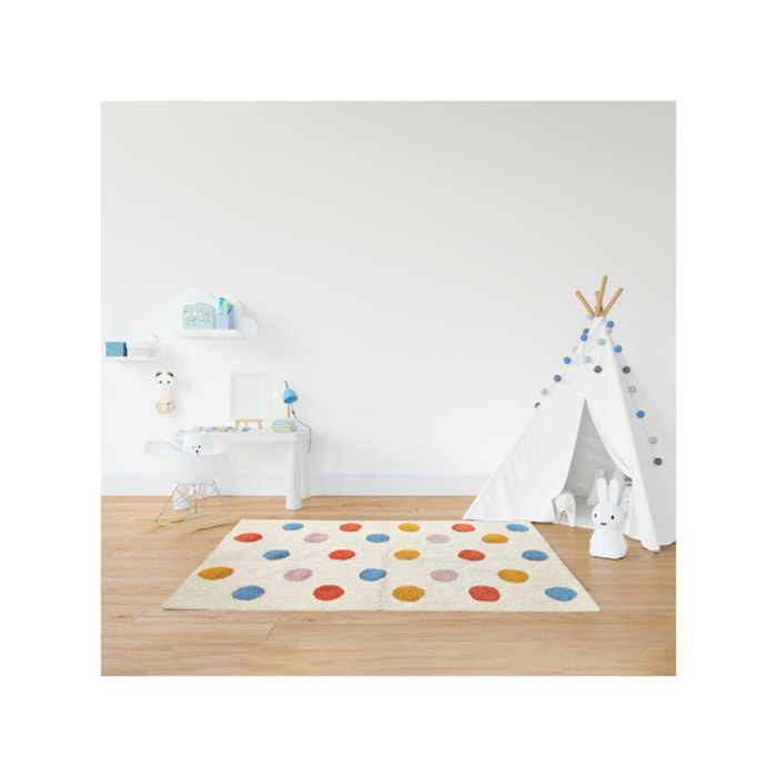 Tapis enfant rectangulaire petits poids multicolores 90x150 cm - PEES