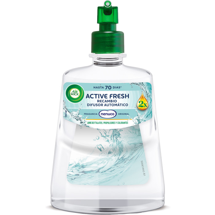 Air Wick Active Fresh Spray Automatico Sin Aerosol - Ambientador para casa con aroma a Nenuco - Recambio