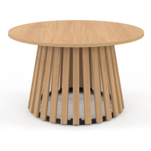 Table basse ronde Camélia pieds lattes
