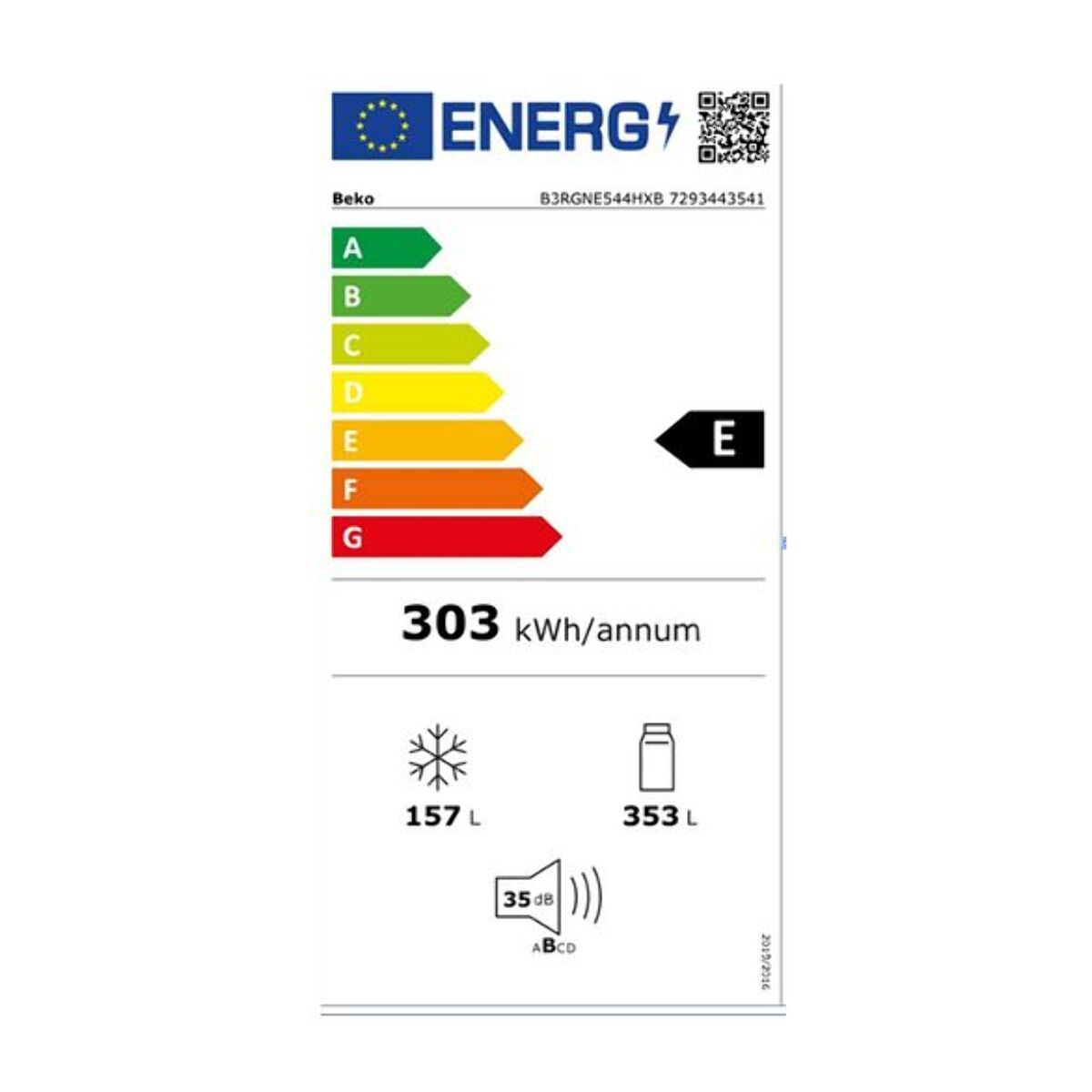 Réfrigérateur multi portes BEKO B3RGNE544HS