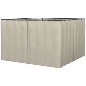 Outsunny 4 parois latérales pour pavillon de jardin tonnelle rigide 300 x 300 cm protéger de la pluie vent soleil beige
