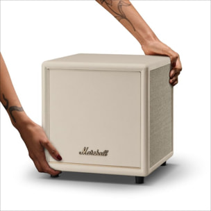 Caisson de basse MARSHALL Heston Sub 200 Crème - Compatible barre de son Marshall, connexion sans fil