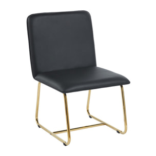 Sedia Imbottita in Similpelle con Gambe Oro, Design Moderno ed Elegante per Sala da Pranzo, Cucina, Soggiorno, Studio e Ufficio