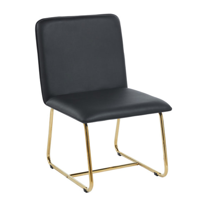 Sedia Imbottita in Similpelle con Gambe Oro, Design Moderno ed Elegante per Sala da Pranzo, Cucina, Soggiorno, Studio e Ufficio