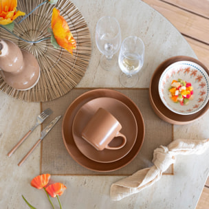 Lot de 6 mugs 38cl en grès marron ARITA