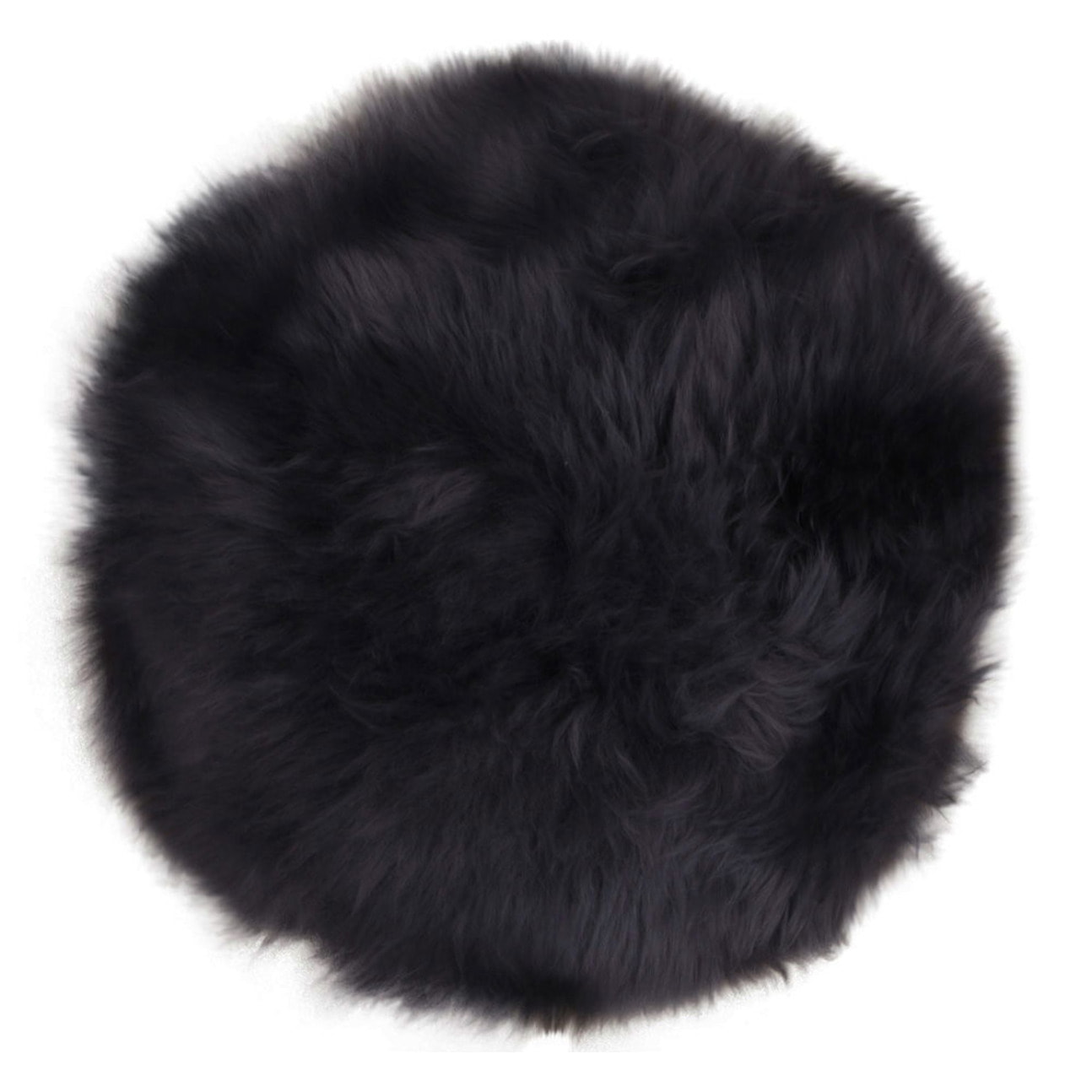 Cuscino per sedia in pelle di agnello nero ø35 cm