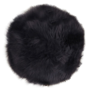 Cuscino per sedia in pelle di agnello nero ø35 cm