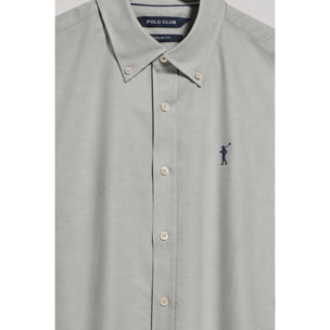 Camicia verde chiaro oxford con logo Rigby Go ricamato