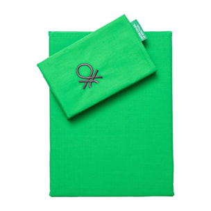 Set 2pc cama (funda nórdica 135x200cm + funda de almohada 80x80cm) 200tc 100% algodón verde y gris neutral be