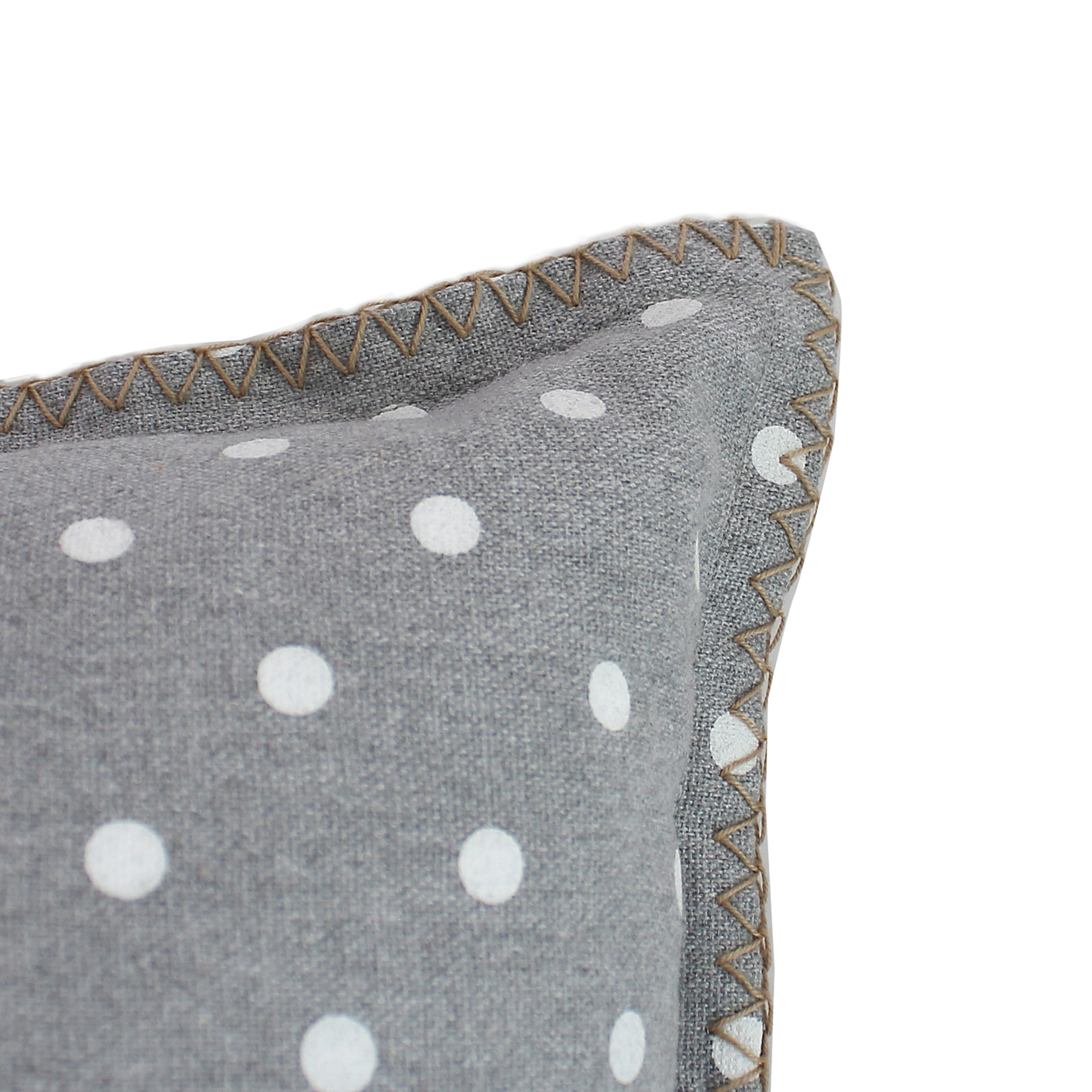 Coussin déhoussable à pois - Gris clair