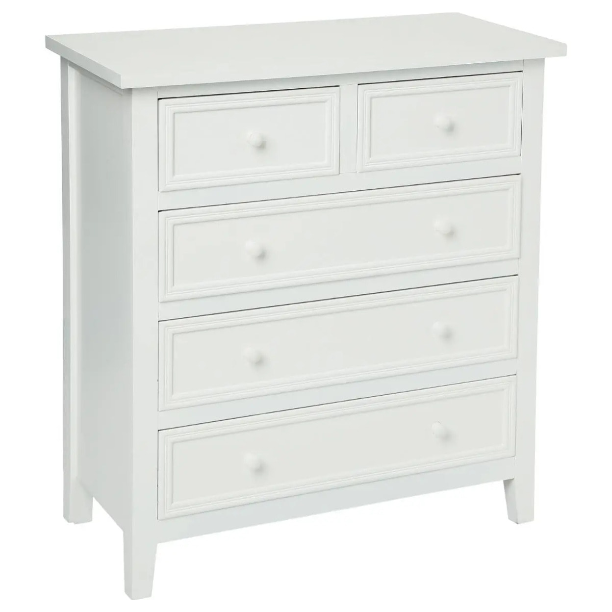 Chiffonnier "Charme" blanc 5 tiroirs