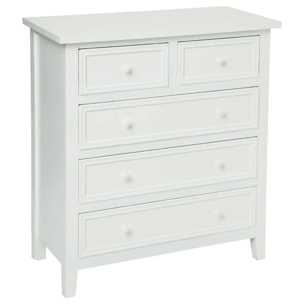 Chiffonnier "Charme" blanc 5 tiroirs