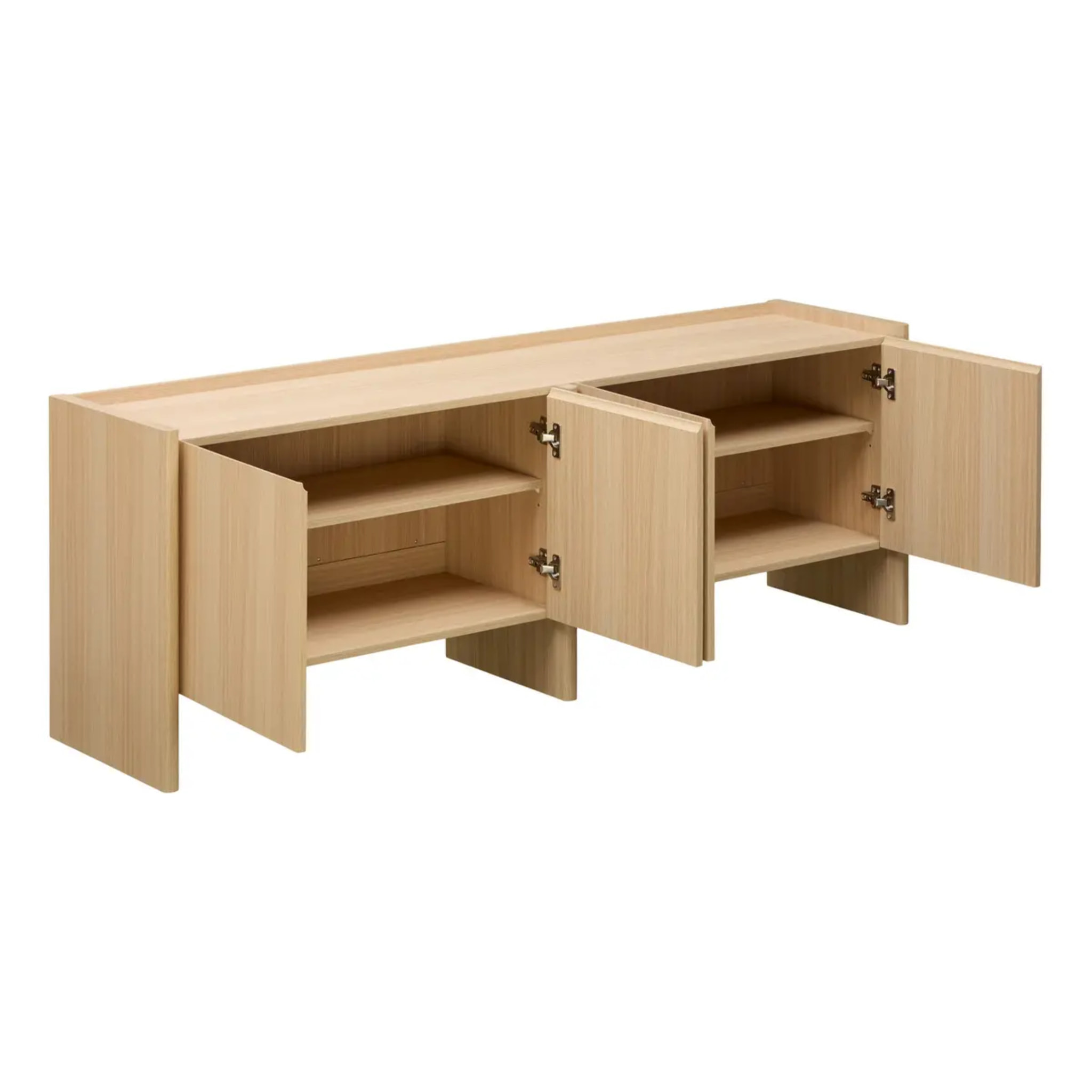Meuble TV John rectangulaire 39,5x171cm 4 portes beige