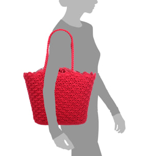 Basentello Bolso de hombro Mujer. Fabricaco en algodón tejido artesanal a mano.