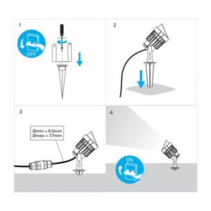 Forlight Eleve - Foco Proyector de Techo y Pared para Exterior con Protección IP65. Aplique de Pared o Foco de Techo Orientable