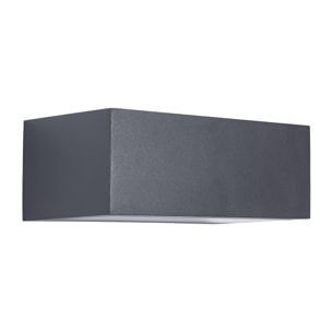 LedsC4 Aplique LED Exterior Doble Emisión 300mm, 4216 Lúmenes, IP66, Aluminio Gris Urbano, Luz Blanca Neutra 4000K, Ideal para Fachadas y Jardines