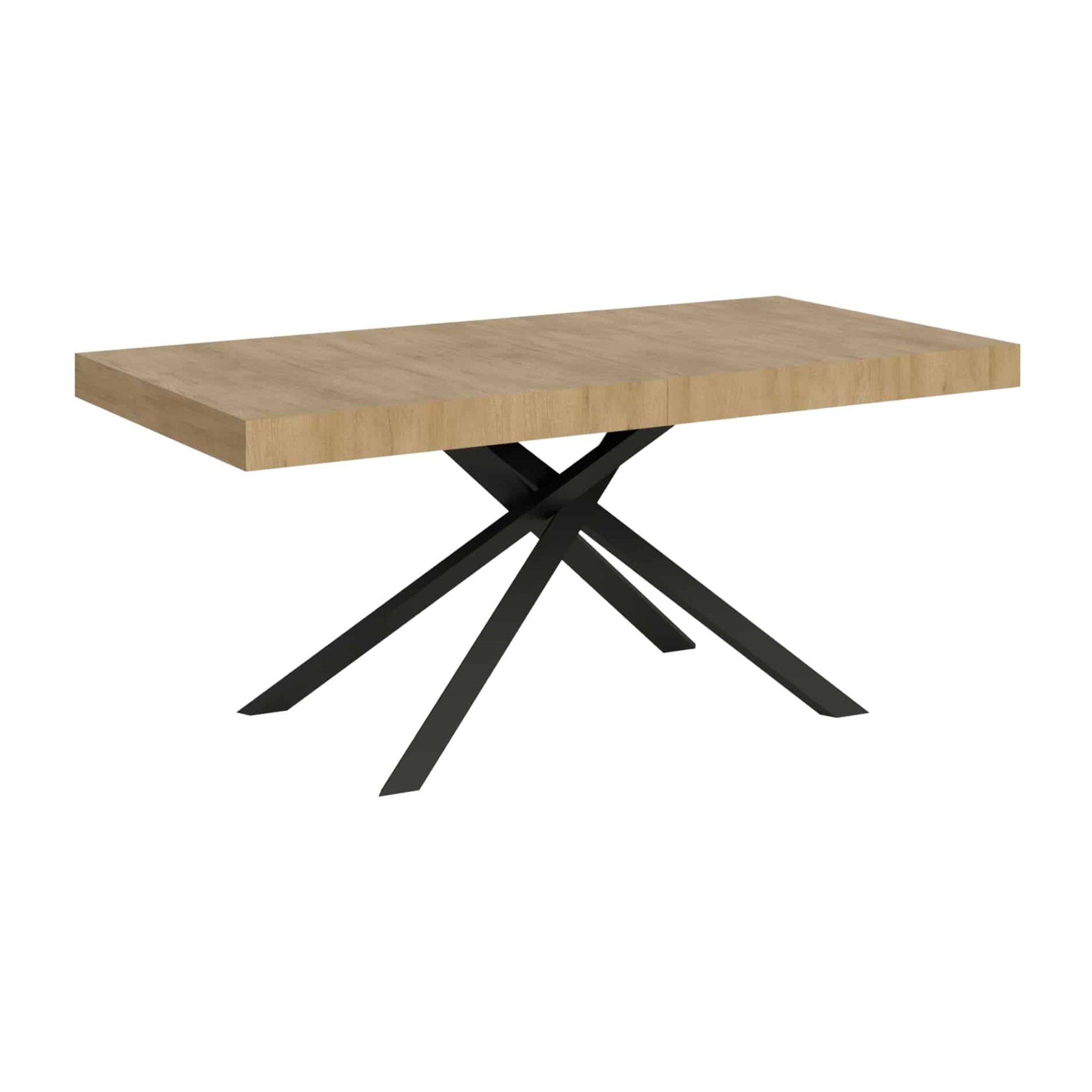 Mesa extensible 90x200/304cm Karida roble natural patas antracita
