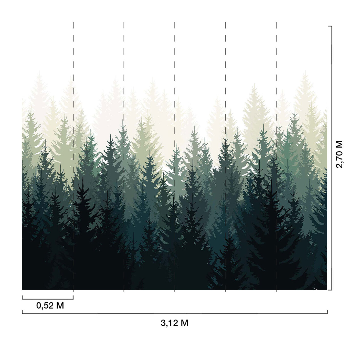 Papier peint forêt de mélèze Intissé