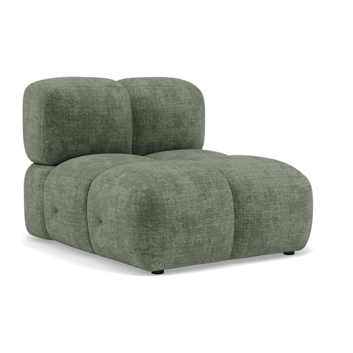 Grace - module d'assise sans accoudoir en velours texturé - Vert sauge