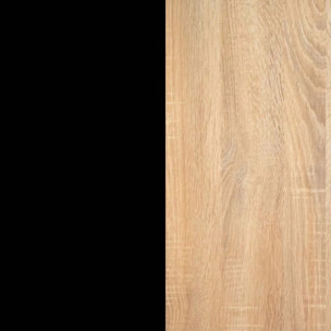 Mesa de comedor Naya en negro y roble canadian 140X80 cm Negro - Roble Canadian