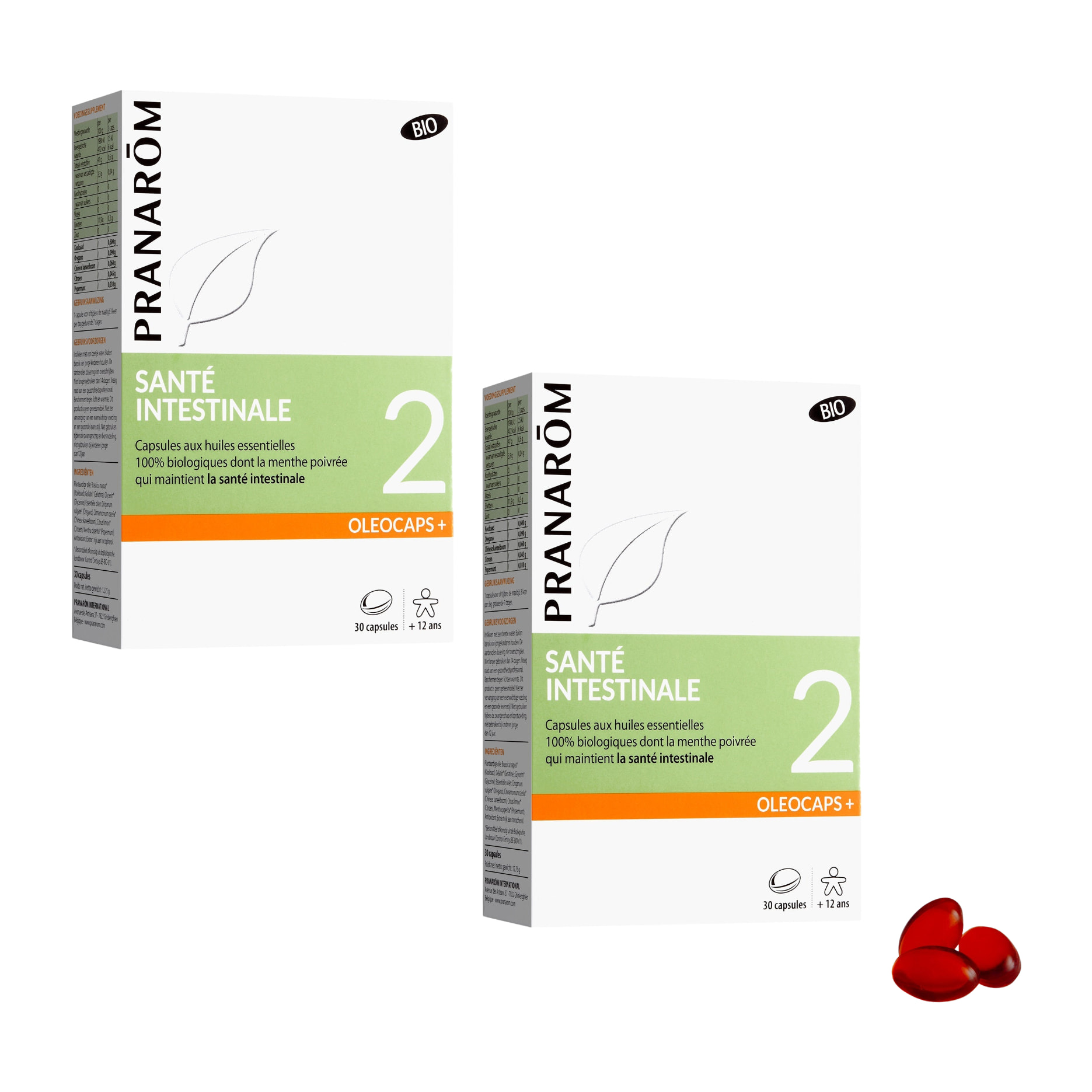 Pranarom - Duo Bien-être Intestinal - Oleocaps 2 Bio - 30 capsules